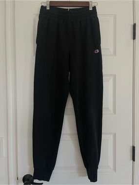 Champion Black Logo Sweatpants Joggers Small